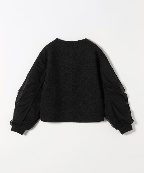 quaranciel quaranciel:「洗濯機可能」ボア × チュール コンビ クルー