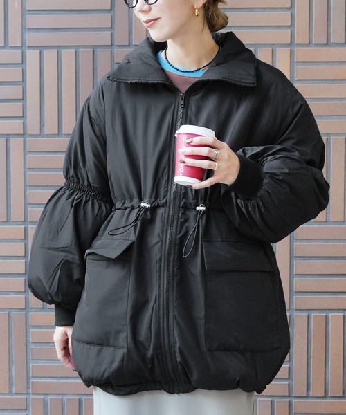 reca（レカ） コート アウター ドロストデザインスタンドコート