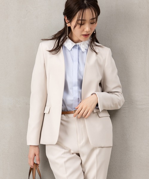 ROBEDECORA セットアップ 「洗えて動けるスーツ」ノーカラージャケット