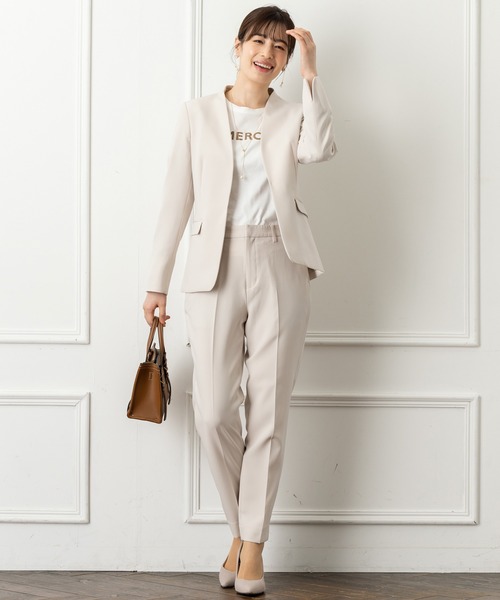 ROBEDECORA セットアップ 「洗えて動けるスーツ」ノーカラージャケット