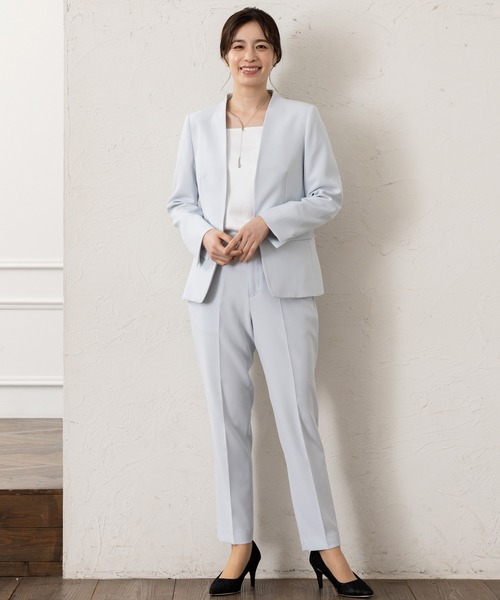 ROBEDECORA セットアップ 「洗えて動けるスーツ」ノーカラージャケット