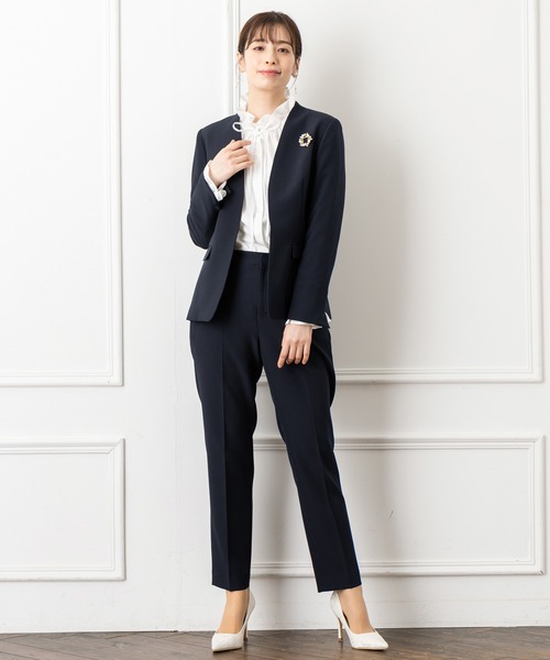 ROBEDECORA セットアップ 「洗えて動けるスーツ」ノーカラージャケット