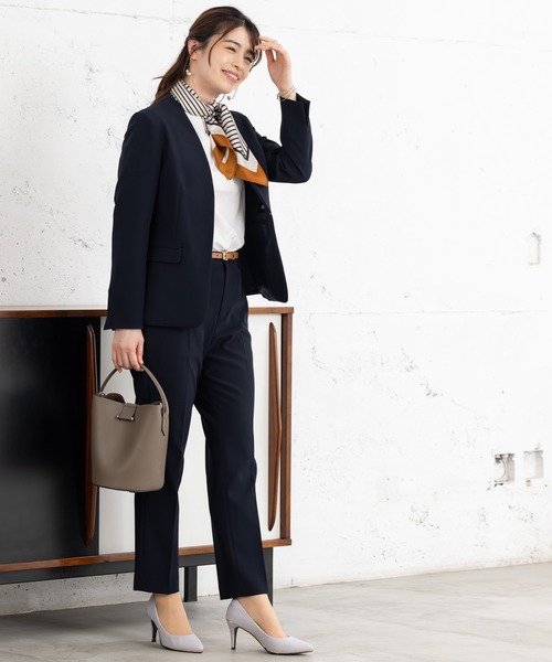 ROBEDECORA セットアップ 「洗えて動けるスーツ」ノーカラージャケット