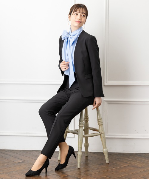 ROBEDECORA セットアップ 「洗えて動けるスーツ」ノーカラージャケット