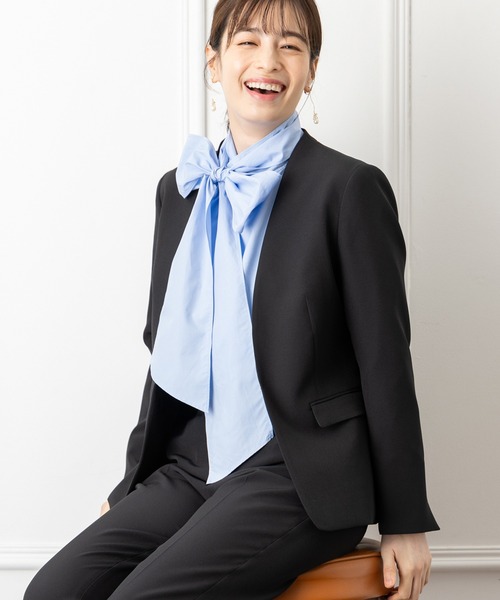 ROBEDECORA セットアップ 「洗えて動けるスーツ」ノーカラージャケット