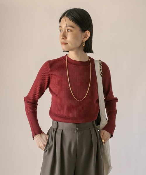 「RIVE DROITE」 長袖ニット FREE ボルドー レディース_画像6