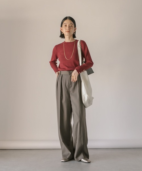 「RIVE DROITE」 長袖ニット FREE ボルドー レディース_画像9