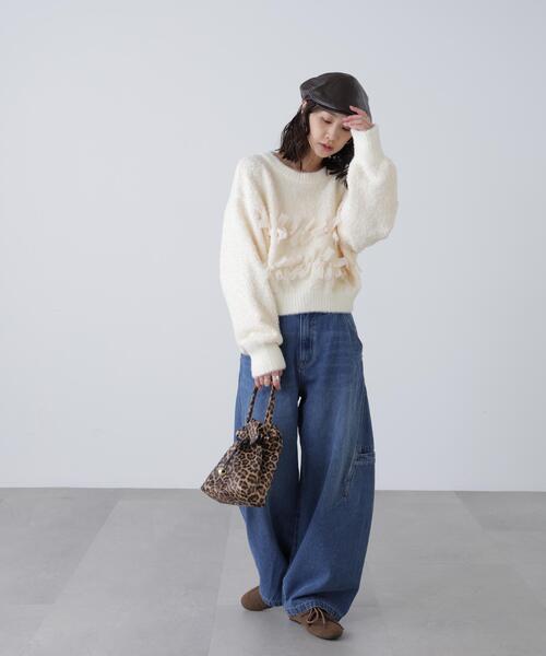 ジーンズ デニム デニムパンツ サイドポケットコクーンデニムパンツ レディース