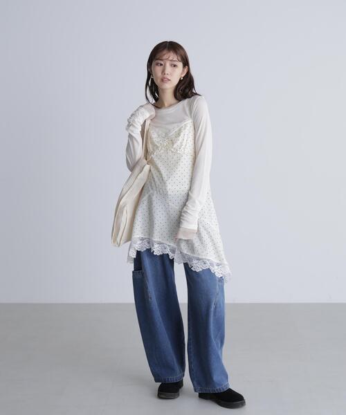 ジーンズ デニム デニムパンツ サイドポケットコクーンデニムパンツ レディース