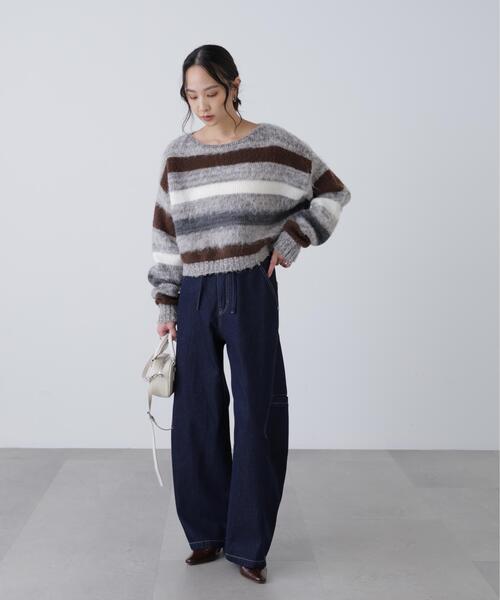 ジーンズ デニム デニムパンツ サイドポケットコクーンデニムパンツ レディース