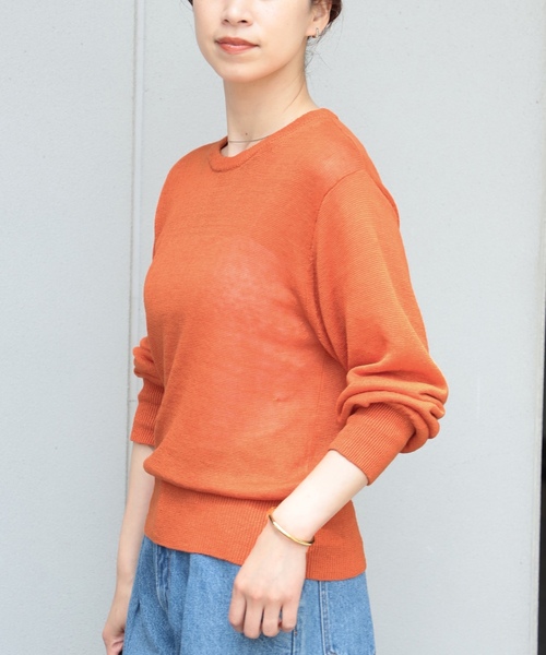 「VERMEIL par iena」 長袖ニット FREE オレンジ レディース_画像10
