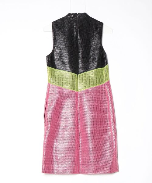 「CARVEN」 チェック柄ノースリーブワンピース 36 ブラック レディース_画像2