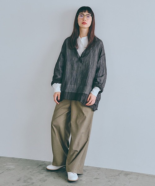 「studio CLIP」 イージーパンツ - ベージュ レディース_画像2