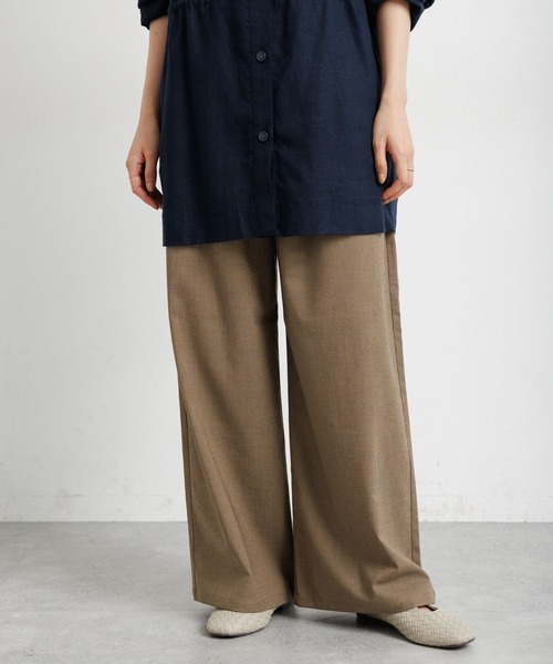 「studio CLIP」 イージーパンツ - ベージュ レディース_画像3