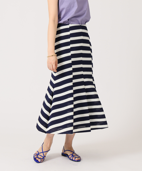 「IENA LA BOUCLE」 フレアスカート 38 ネイビー レディース_画像2