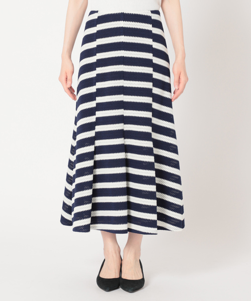 「IENA LA BOUCLE」 フレアスカート 38 ネイビー レディース_画像4