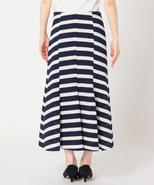 「IENA LA BOUCLE」 フレアスカート 38 ネイビー レディース_画像6