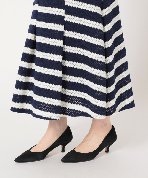 「IENA LA BOUCLE」 フレアスカート 38 ネイビー レディース_画像9