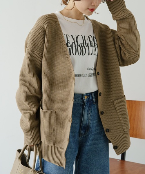 「PUAL CE CIN」 ニットカーディガン FREE グレー レディース_画像6