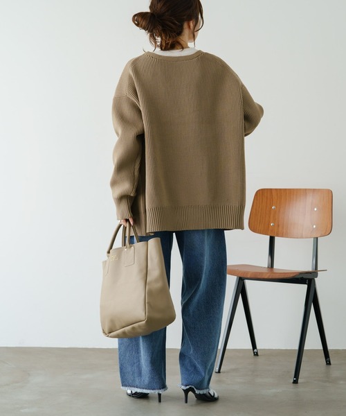 「PUAL CE CIN」 ニットカーディガン FREE グレー レディース_画像9