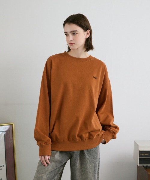 「flaner」 スウェットカットソー SMALL ネイビー レディース_画像9