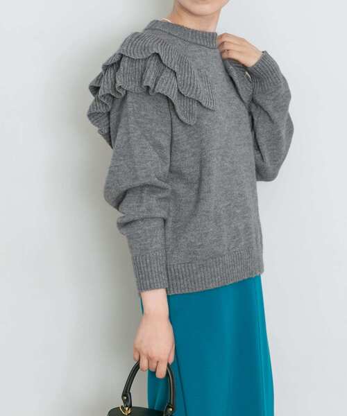 「UR Lab.」 長袖ニット FREE グレー レディース_画像3