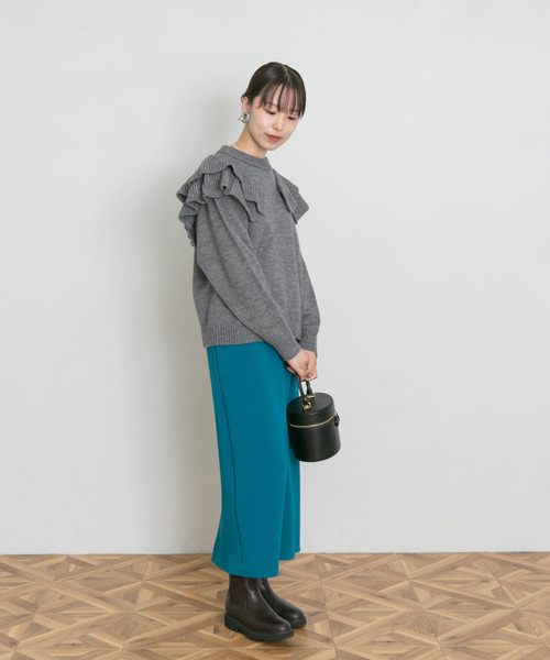 「UR Lab.」 長袖ニット FREE グレー レディース_画像7