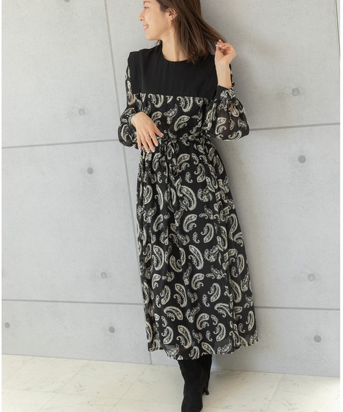 「PREFERIR」 長袖ワンピース LARGE ブラック レディース_画像5