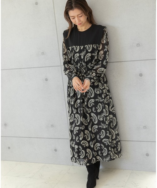 「PREFERIR」 長袖ワンピース LARGE ブラック レディース_画像7