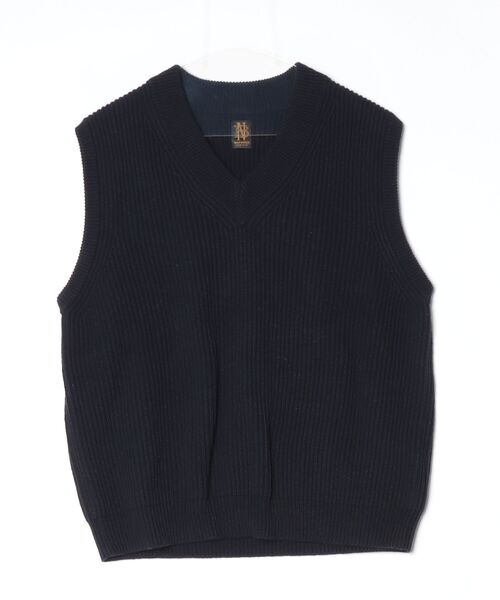 BATONER（バトナー） ニットベスト 2 ネイビー メンズ : ZOZOTOWN