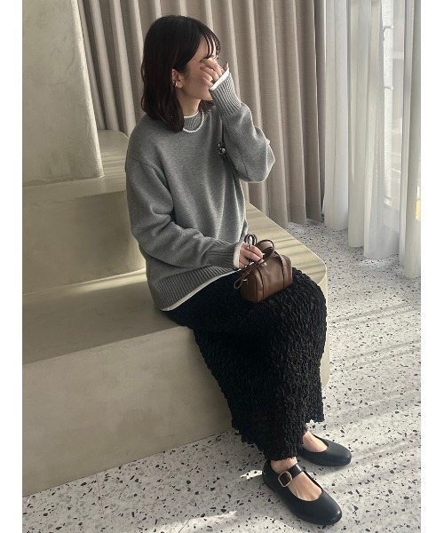 「Mila Owen」 長袖ニット 1 グレー レディース_画像10