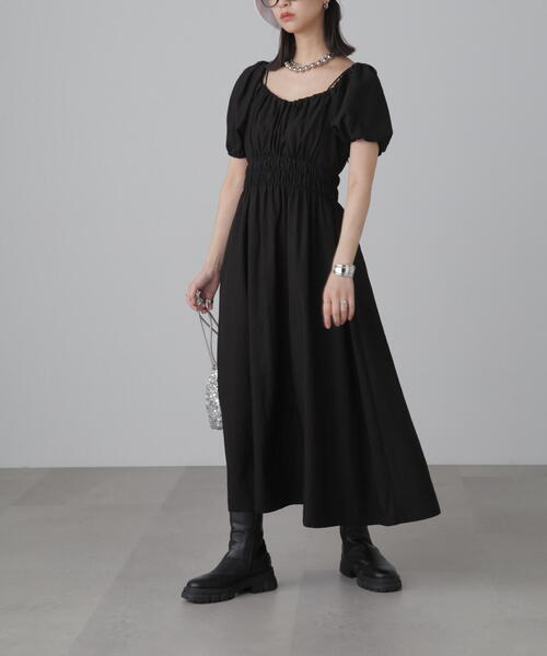 「FREE'S MART」 半袖ワンピース MEDIUM ブラック レディース_画像4