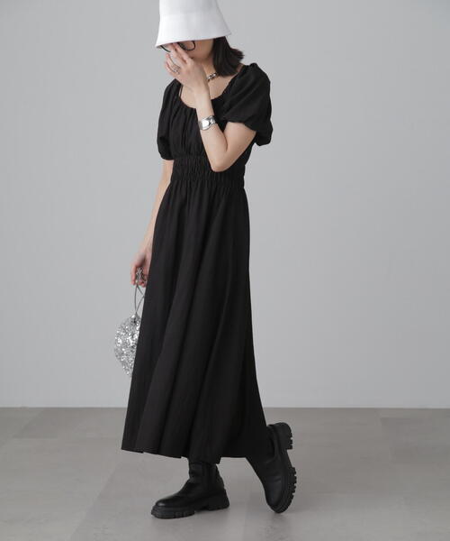 「FREE'S MART」 半袖ワンピース MEDIUM ブラック レディース_画像5