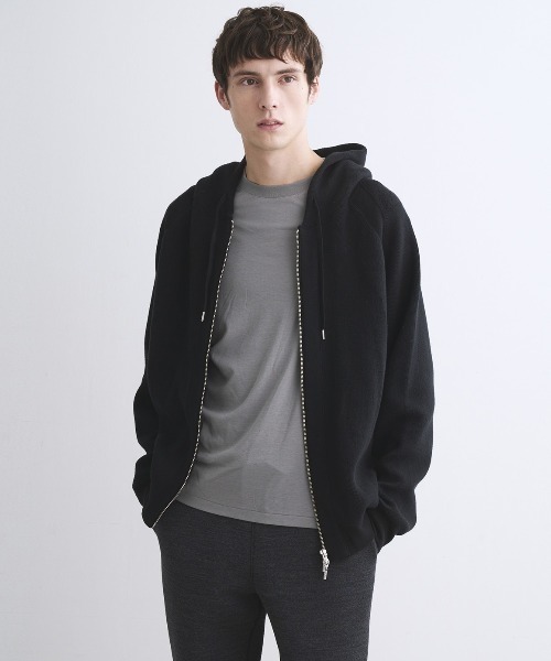 three dots パーカー Souffle cotton zipup hoody （パーカー）｜three dots / スリードッツ
