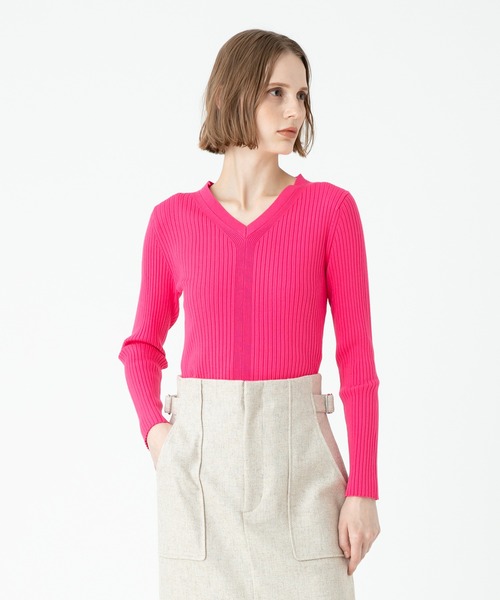 「allureville」 長袖ニット 2 レッド レディース_画像2