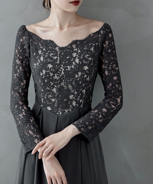 「etoll.」 7分袖ワンピース L ブルー レディース_画像2