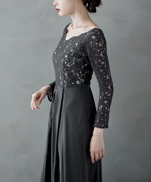 「etoll.」 7分袖ワンピース L ブルー レディース_画像3