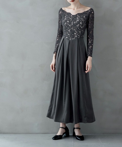 「etoll.」 7分袖ワンピース L ブルー レディース_画像4