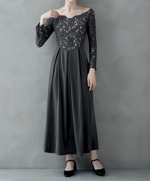 「etoll.」 7分袖ワンピース L ブルー レディース_画像5