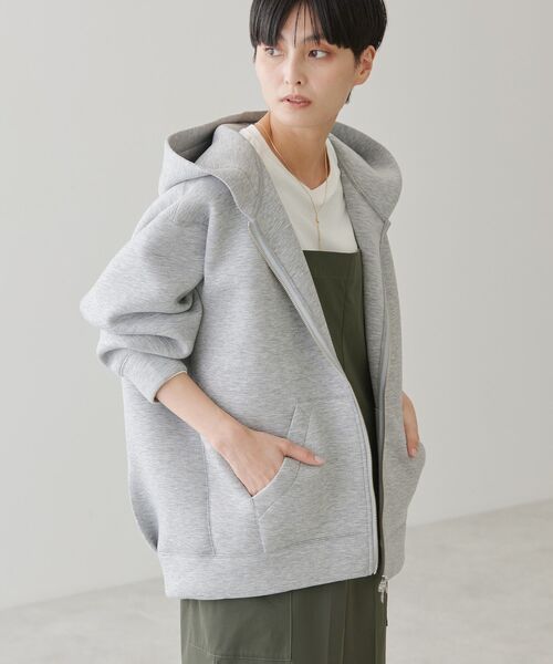 「AMERICAN HOLIC」 ジップアップパーカー M グレイッシュベージュ レディース_画像2