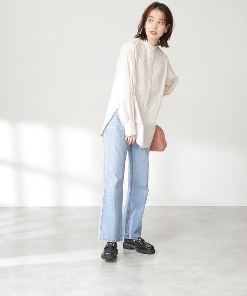 「N.（N. Natural Beauty Basic）」 長袖ブラウス MEDIUM クリーム レディース_画像6