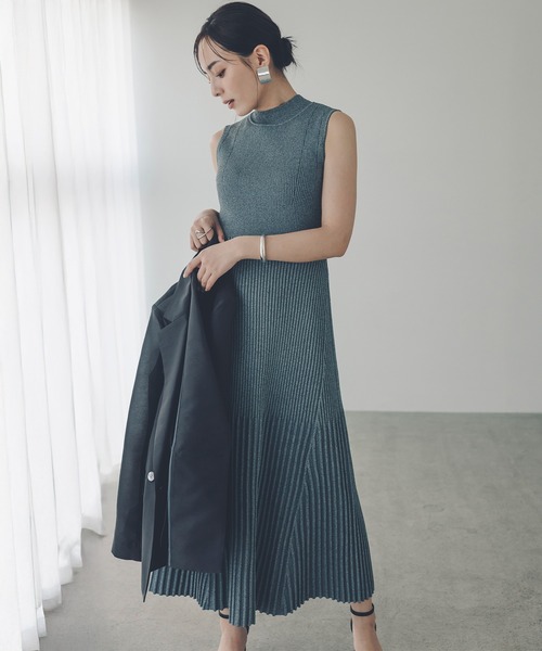 anuans ニットワンピース MEDIUM グレー レディース anuans（アニュアンス） ニットワンピース MEDIUM ブラウン レディース