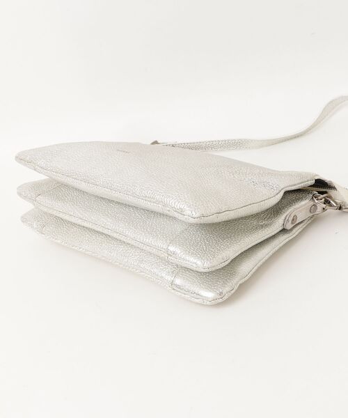 「RIPANI」 ワンポイントショルダーバッグ - シルバー レディース_画像3