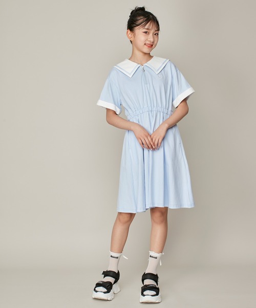 「JENNI love」 「KIDS」半袖ワンピース 140cm ネイビー キッズ_画像5