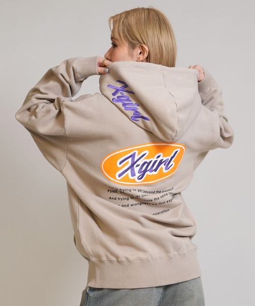 【新品・タグ付き】Sometimes ロゴパーカー ストリート カジュアル X-girl（エックスガール） パーカー 「ムラサキスポーツ限定」X-GIRL