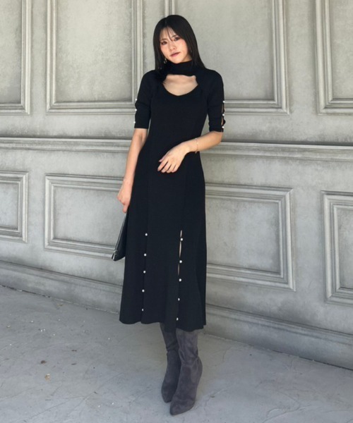 「rienda」 ニットワンピース FREE ベージュ レディース_画像3