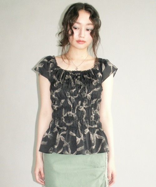 ブラウス シャツ shirring smock blouse / シャーリングスモックブラウス レディース