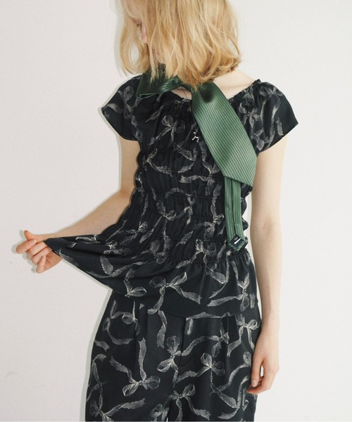 musubore（ムスボレ） ブラウス シャツ 夏 shirring smock blouse 