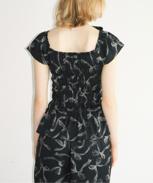 musubore（ムスボレ） ブラウス シャツ 夏 shirring smock blouse 