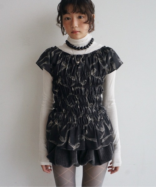 musubore（ムスボレ） ブラウス シャツ 夏 shirring smock blouse